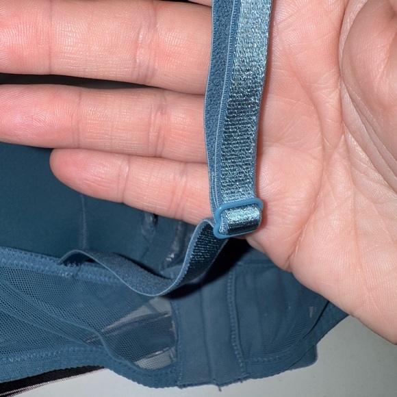 Victoria's Secret Very Sexy Floral Metallic Lace Studded Balconet Bra Blue 32B - Picture 9 of 16